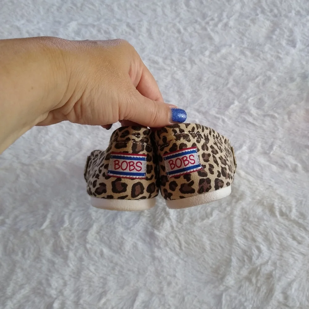 BOBS From Skechers Memory Foam Leopard Print Flats